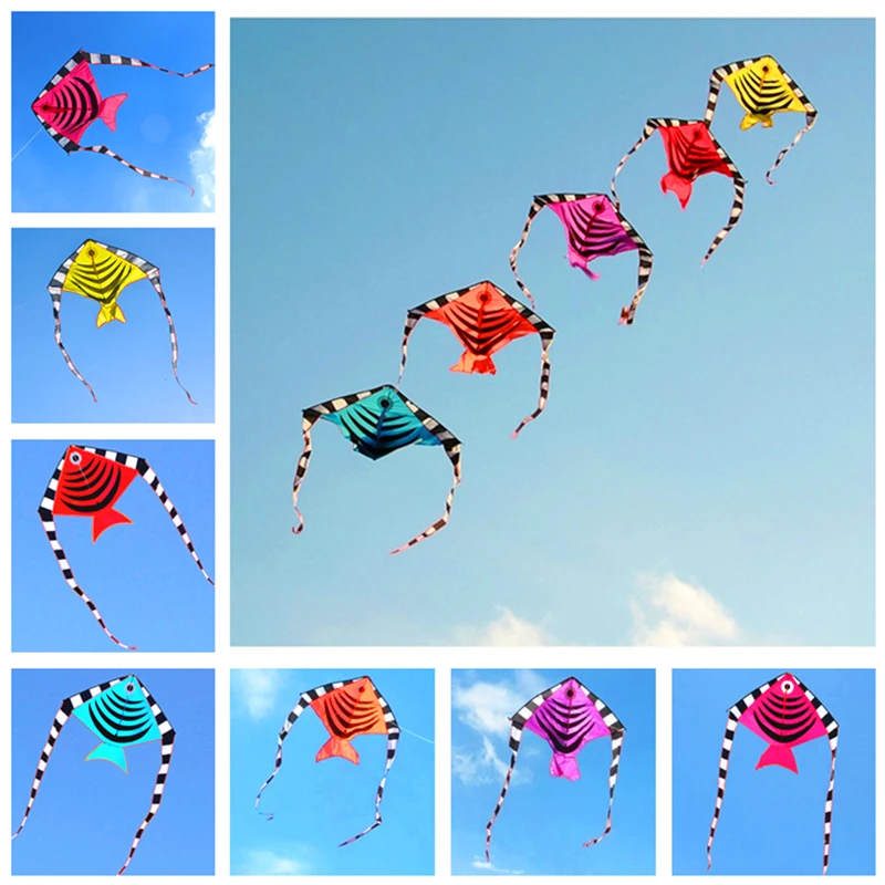 free shipping new fish kites string line nylon kites flying outdoor toys for children weifang kite factory vlieger