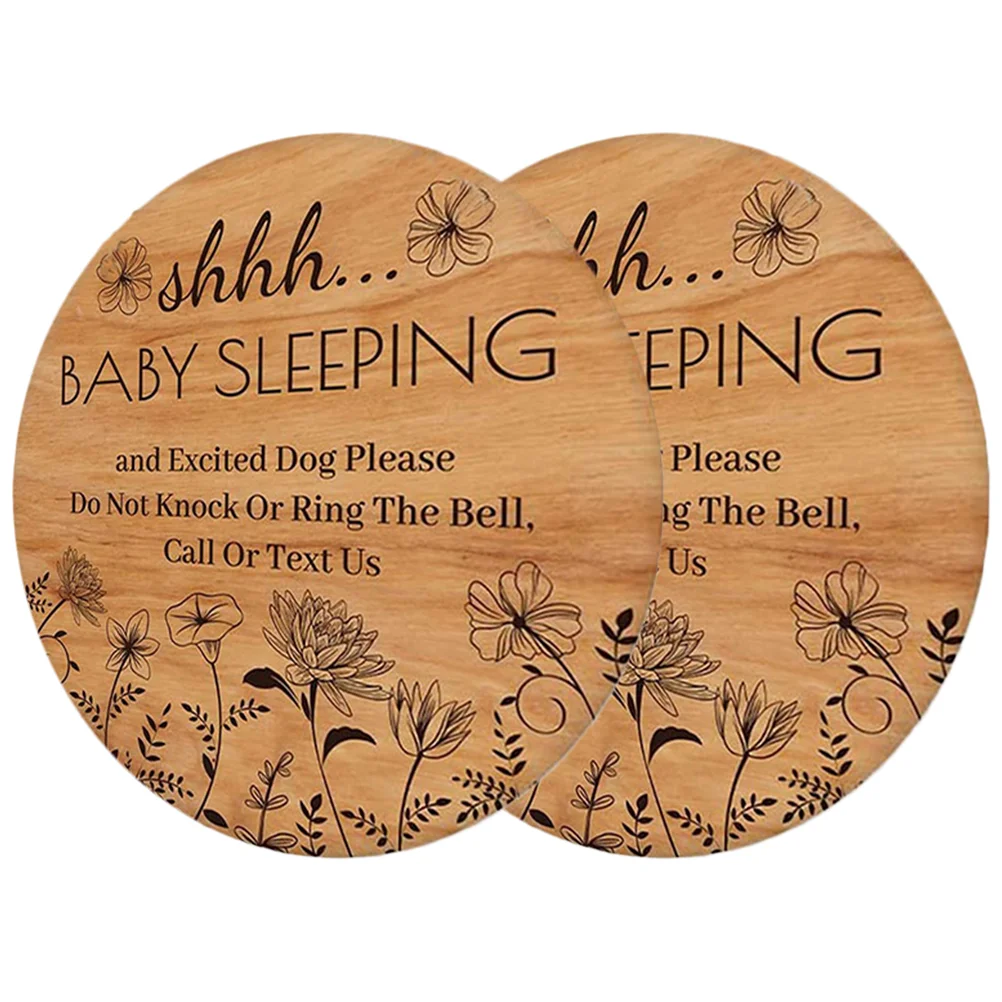 

Sleeping Sign Door Plaque Baby Wooden Nursery Supply Hanging Front Porch Home Decor
