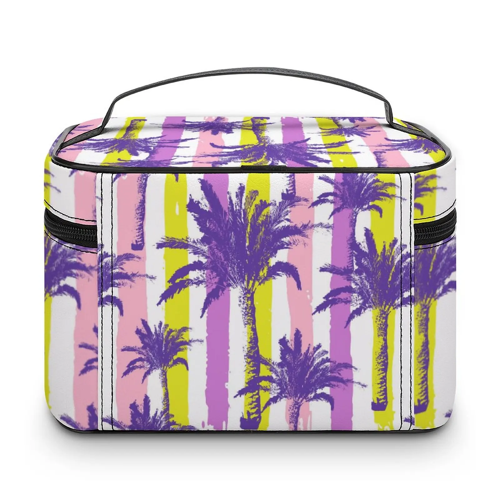 Customized Pattern Makeup Bag Painted Coconut Tree Makeup Bag Women Multifunction Cosmetic Bag Toiletries Organizer Storage Bag