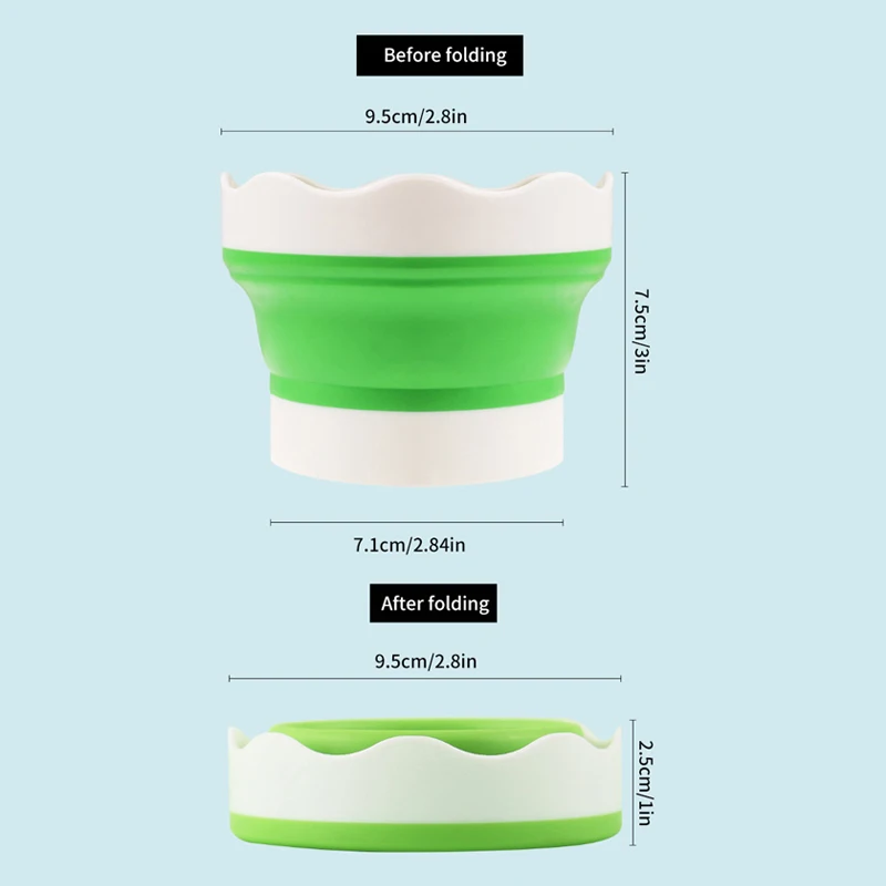 Silicone Folding Mini Bucket for Washing Painting Brush Watercolor Drawing Tools Paint Pallette
