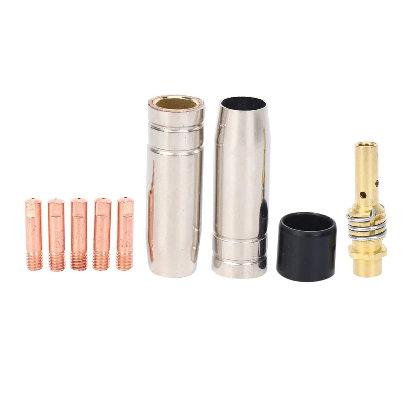 

27Pcs/Set 15Ak Mig/ Welding Nozzle Contact Tips 0.8X25mm M6 Gas Connector Holder Set Ad068+