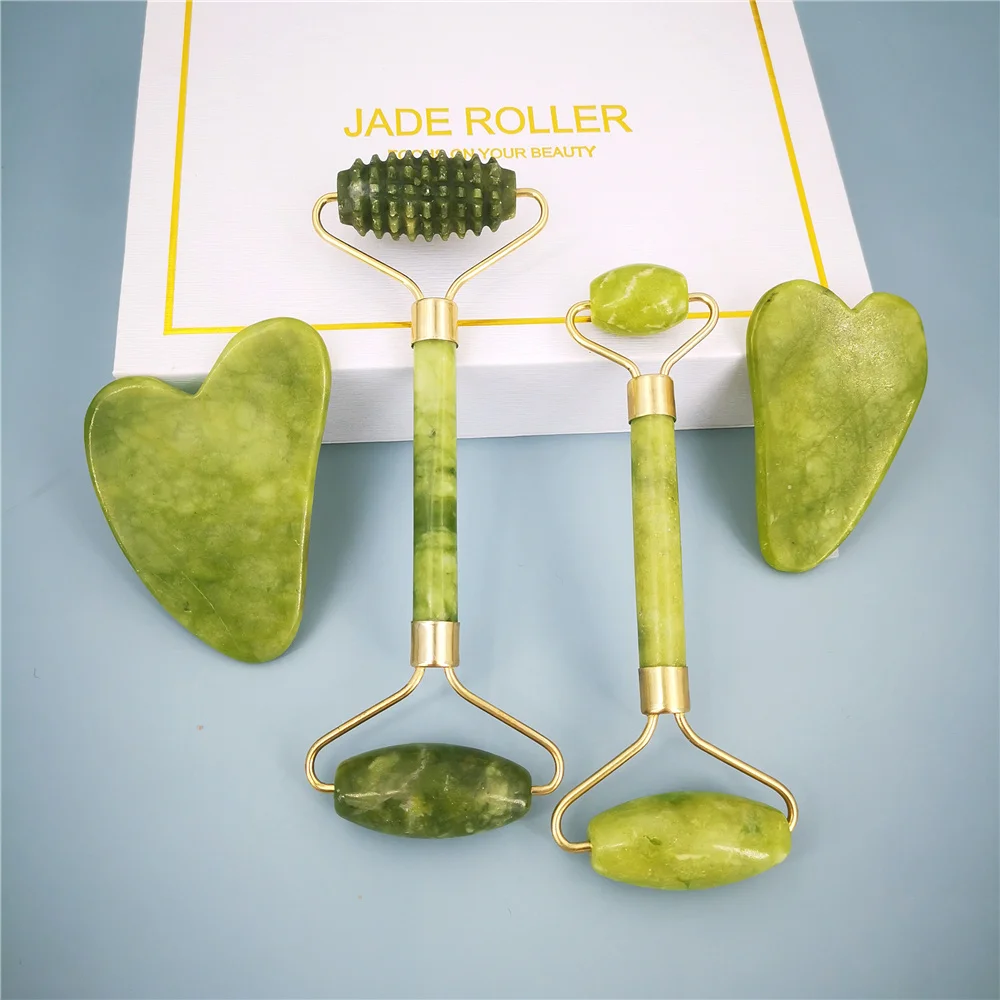 Facial Massage Roller Double Heads Jade Stone Face Lift Hands Body Skin Relaxation Slimming Beauty Health Care skin care tools m27 honing stone sets polishing stone abrasive tool for an 815 heads with guide shoes