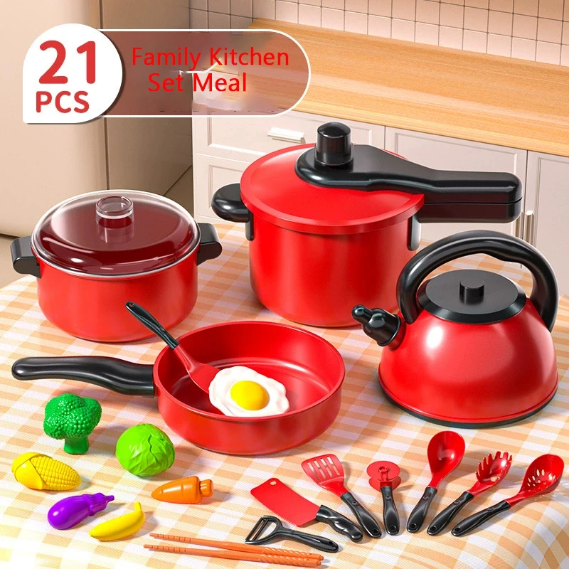 Playing House Toy Girl Mini Kitchen Baby Girl Simulation Children's Kitchen Utensils Can Cook Fruit Puzzle Toys Gift