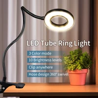LED Desk Clip Study Lamp USB 3 Colours Adjustable Bedside Desk Night Lamp Multi-purpose Flexible Black Reading Lights 1