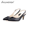 Daily all-match Sandal Shoes Pointed High Heels Large Size Pumps New 6cm Low Casual Back Empty Buckle Red Wedding shoes 2