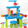 Sand water game table toy 3-Tier Outdoor Water Play Table Toys for Tables Summer Beach Toys for Outside Backyard for Kids age3-8 1