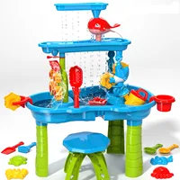 Sand water game table toy 3-Tier Outdoor Water Play Table Toys for Tables Summer Beach Toys for Outside Backyard for Kids age3-8 1