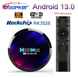 Woopker TV Box Android 13 H96 MAX RK3528 Rockchip 3528 Quad Core 8K Media Player Wifi6 BT5.0 2GB 16GB Google Voice Set Top Box