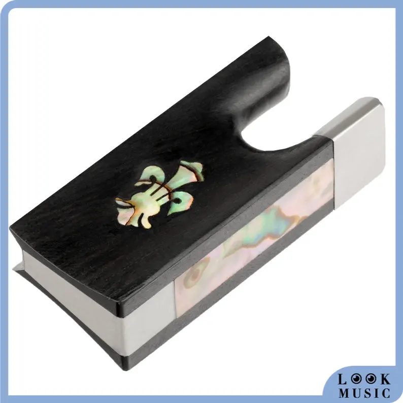 

LOOK Ebony Violin Bow Frog With Beautiful Fleur-de-lis Design Inlay 4/4 Violin Fiddle Bow