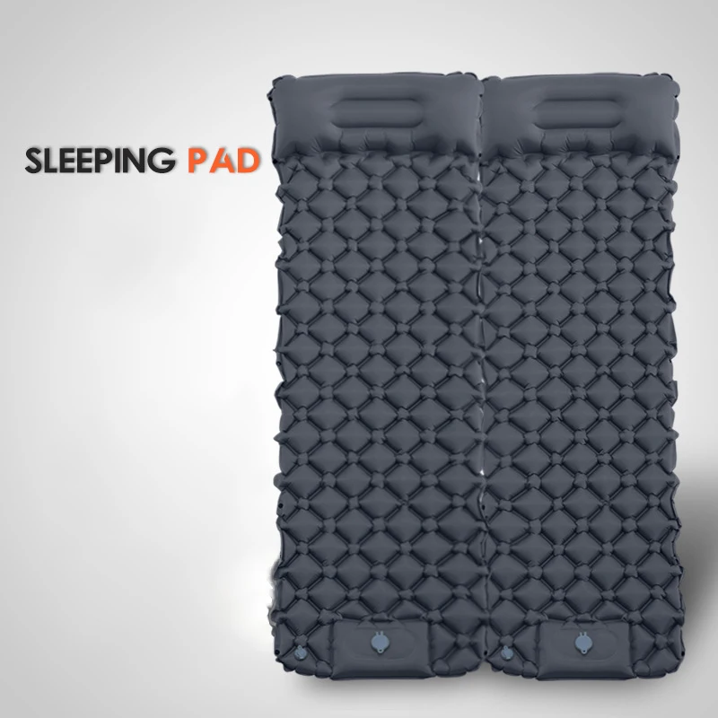 Outdoor Sleeping Pad Camping Inflatable Mattress Builtin Pump Ultralight Air Cushion Travel Mat