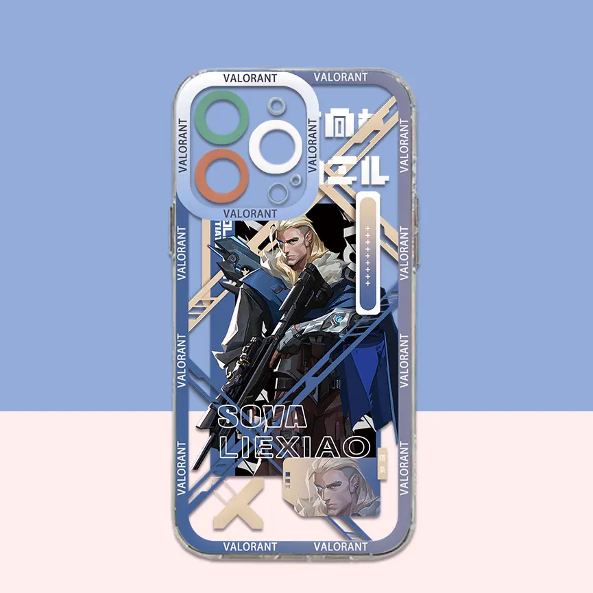 thumbnail image 1 of Funda de teléfono con diseño de personajes del juego Valorants para Samsung S24 S23 S22 S21 S20 S10 FE Note20 10 Plus Ultra Lite 5G, funda de TPU suave transparente, 1 of 5