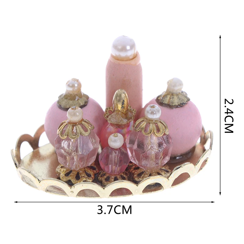 1:12 인형의 집 미니어처 핑크 향수 트레이 모델 인형 집 침실 목욕 장식