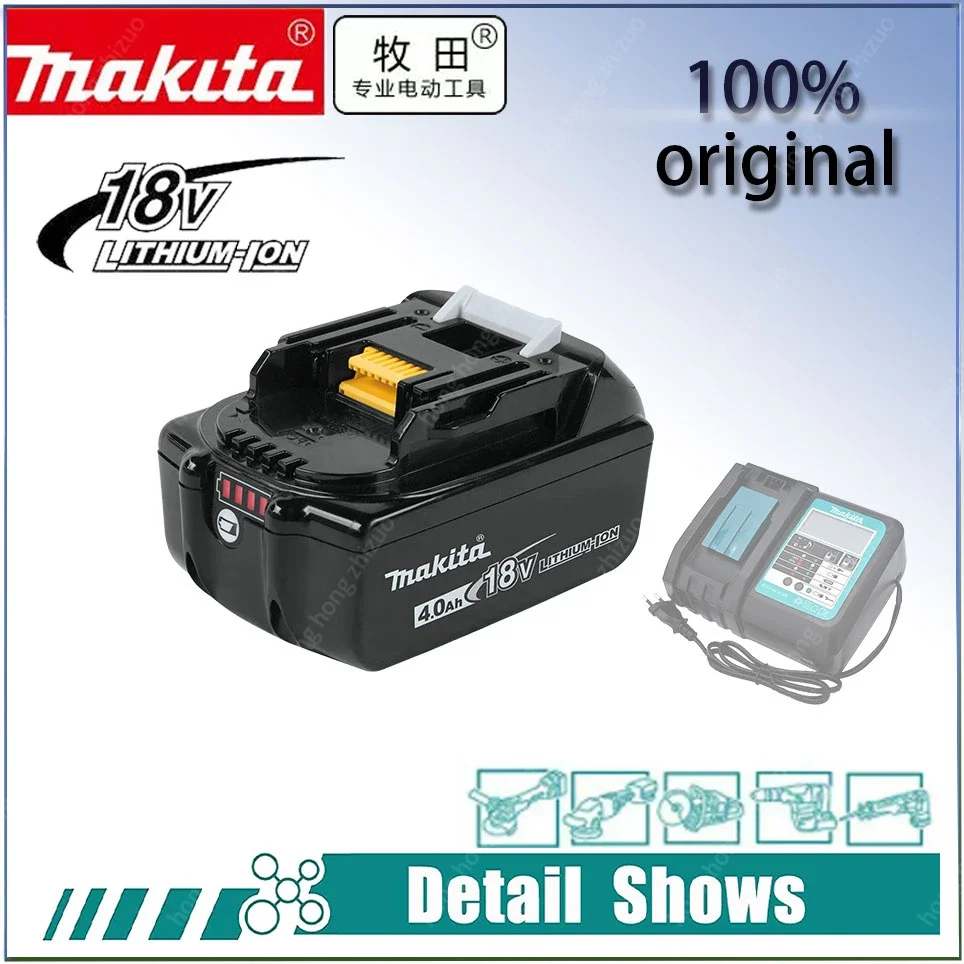 

Makita 100% Original 18V 4.0Ah With LED Lithium-ion Replacement BL1860B BL1860 BL1850 Makita Rechargeable Power Tool Battery