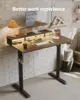Electric Height Adjustable Standing Desk with Power Outlet and LED Light Strip Sit to Stand  Ergonomic 48 24 Rising Desk with 4