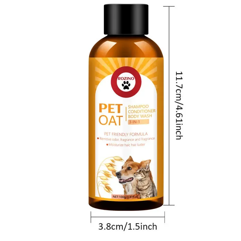 Champú para gatos de 100ml, acondicionador 3 en 1, desodorante de ácaros y bacterias, fragancia de larga duración, productos de limpieza para mascotas - Imagen 6