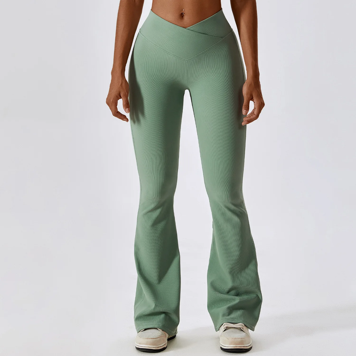 Yoga Pants Women Cross Waist Head High Waist Fitness Training Cotton Elasticed Wide Leg Flare Leggings Sports Gym Tights yoga pants