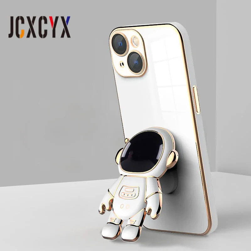 Luxury Plating Astronaut Ring Folding Holder Stand Case For iphone 14