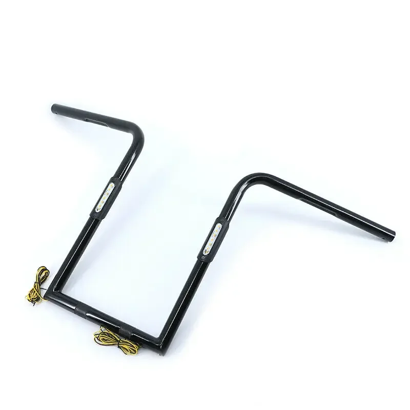 

14" 25mm Handlebar High Drag Straight Bar & Light Retro For Cafe Racer Universal