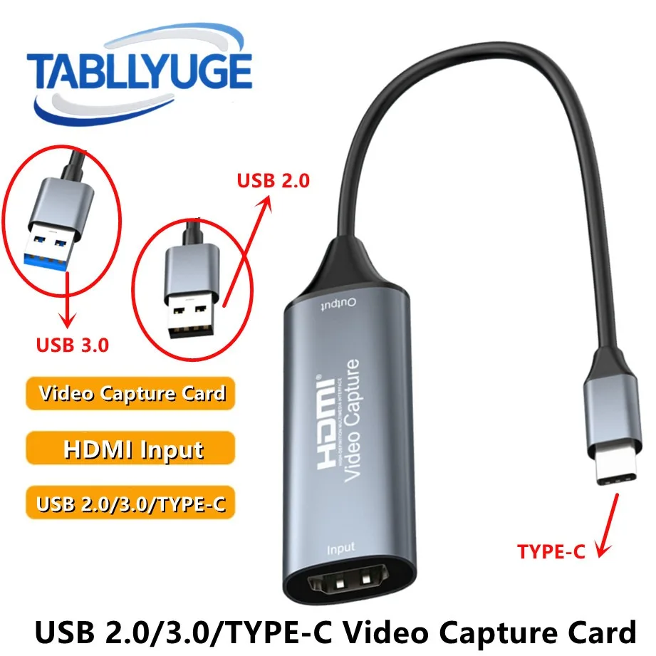 Carte de Capture vidéo HDMI 4K 30Hz HDMI vers USB 2.0/USB 3.0/TYPE-C carte de Capture vidéo pour Macbook PS4 PC jeu DVD caméra enregistrement