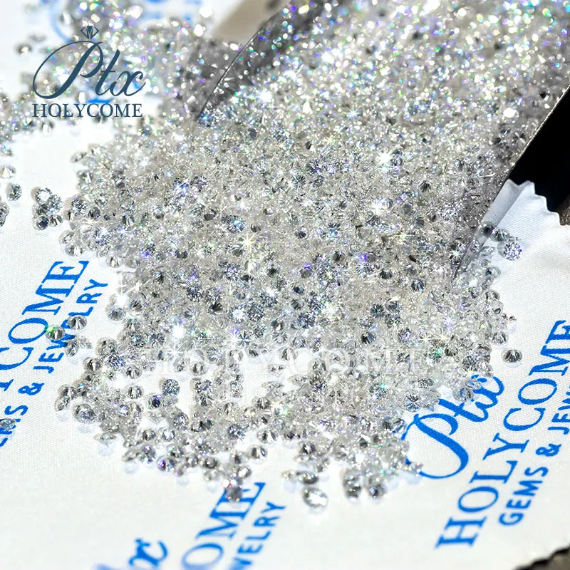 Moissanit StoneD VVS1 Lose Weiße Moissanit 0,7 MM-3 MM 0,5 CT Kleine Nahkampf Runde Pass Diamant Tester Positiv für Schmuck Machen – Detail 2