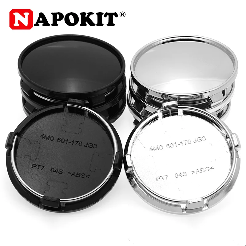 Wheel Hub Covers Wheel Hub Caps 4pcs/lot Blank No 61mm Fit 56mm Car Emblem Wheel Center Hub Cap for Audi New A3 A4 A6 Q3 Q7 Car Rim Replace Hubcap Cover