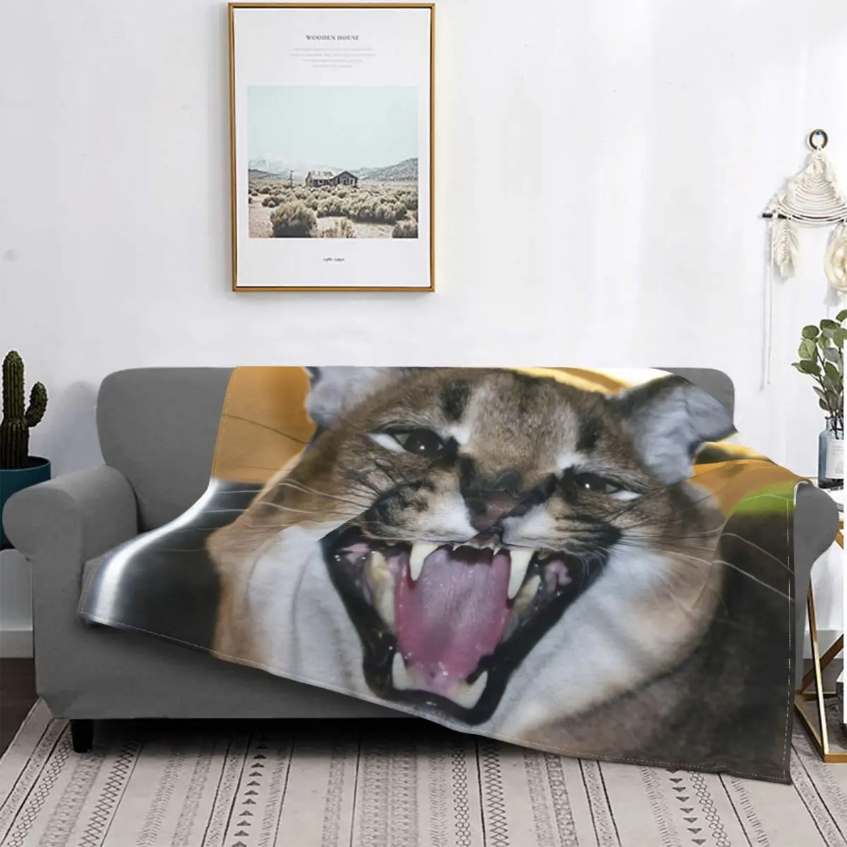 Cobija De Tigre Mexican Tiger Meme Blanket Velvet Textile Decor