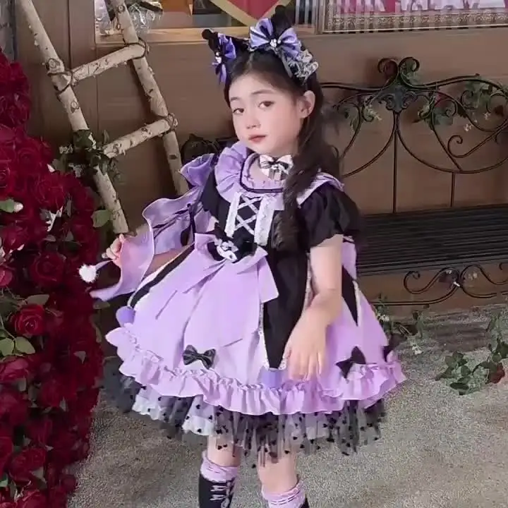 新 2024 サンリオコスプレクロミロリータプリンセスドレス夏の子供の