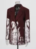 VGH Spliced Fashion Printing Blazers for Women Notched Collar Long Sleeve Patchwork Single Breasted Coats Female Temperament New 3