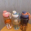0.6L/0.8L/1L Large Capacity Water Bottles Plastic Leak Proof Travel Kettle with Handle Strap Lightweight Sports Shaker Cup 5
