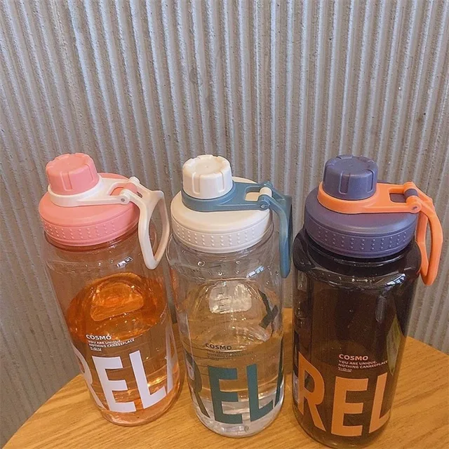 0.6L/0.8L/1L Large Capacity Water Bottles Plastic Leak Proof Travel Kettle with Handle Strap Lightweight Sports Shaker Cup 5