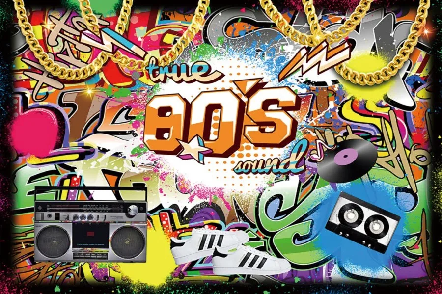 Arrière-plan mural en Polyester, 100x150cm, musique Disco rétro Cool, décor  de fête dos aux années 90, décorations de fête d'anniversaire pour adultes  - AliExpress