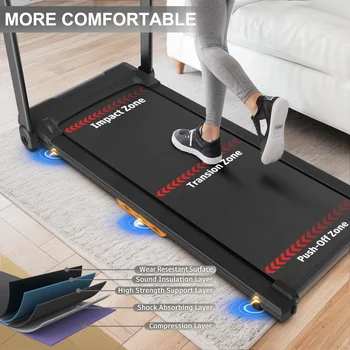 Walking Mat Treadmills Portable for Home & Office LED Display, 265 LB Capacity, Space-Saving Compact Walking Jogging Running Mac 3