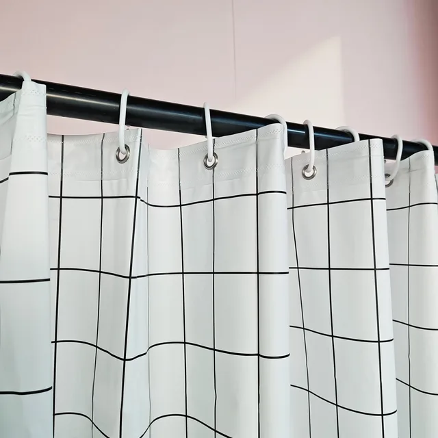 Tenda da bagno per uso domestico Tenda da bagno impermeabile e antimuffa Tenda divisoria da bagno Tenda sospesa Non è necessario perforare i fori 5
