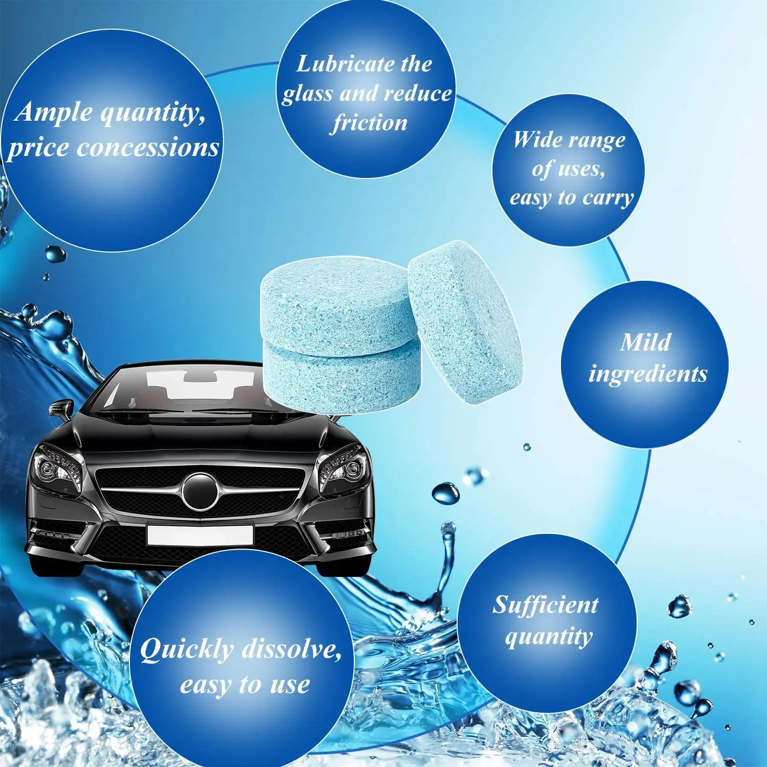 5/10/20/40 Pcs Car Windshield Glass Solid Cleaner Windscreen Wiper Effervescent Tablets Toilet Cleaning Car Accessories car window cleaner