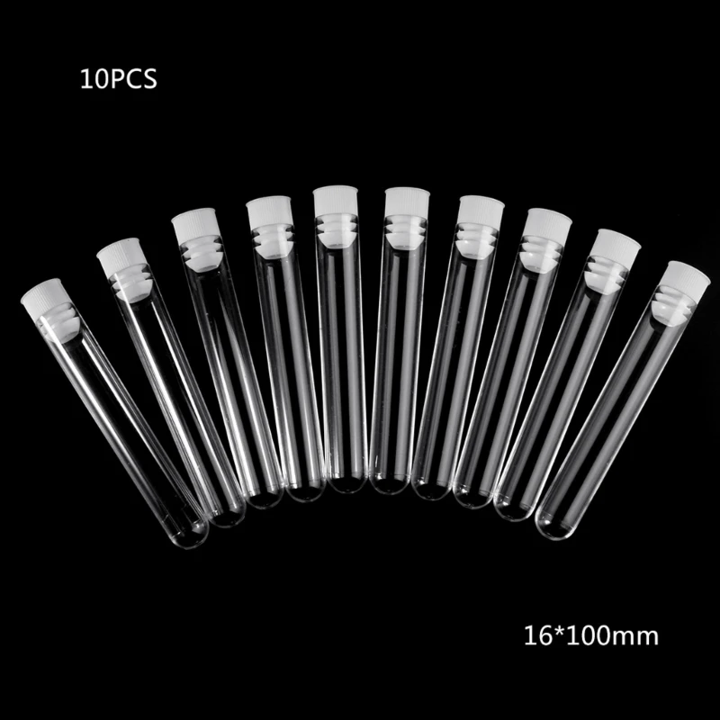 

10 Pcs Plastic Test Tubes with Caps Tubes for Shots Jewelry Seed Beads Plant Propagation Scientific Experiments