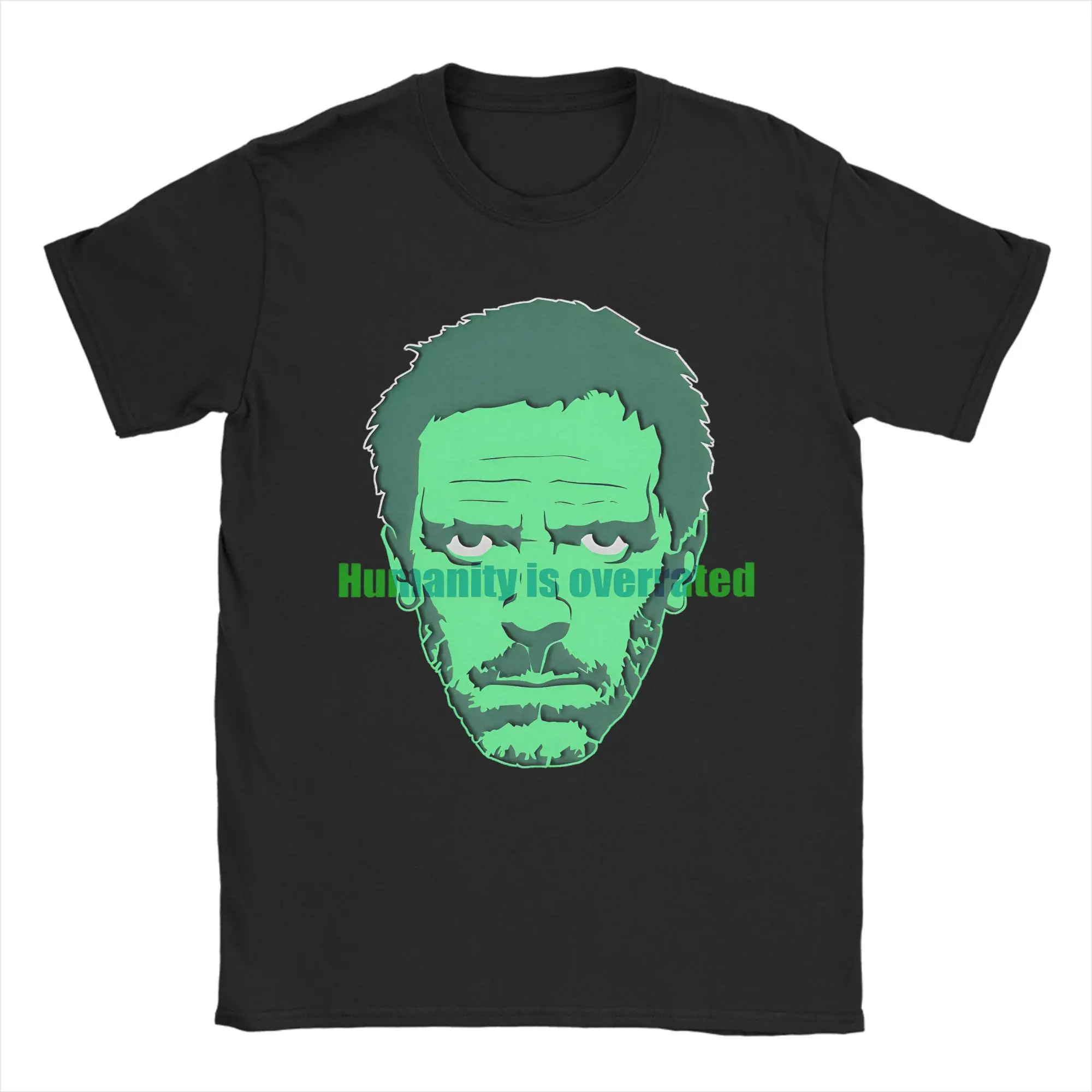 Men's Dr. Gregory House Green Face T-Shirts 100% Cotton Tees Summer Streetwear Short Sleeves T-Shirt O Neck Tshirt Plus Size