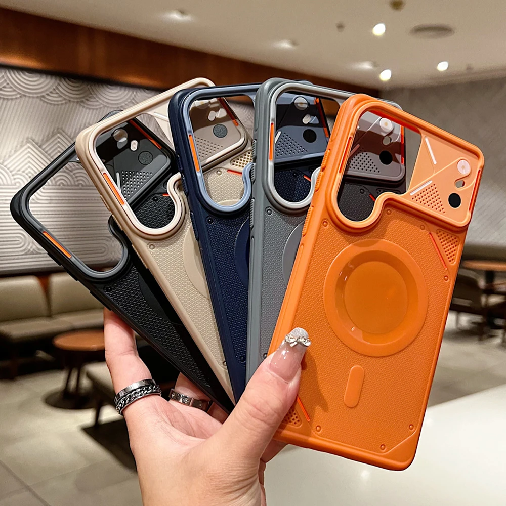 MagSafe-Compatible Shockproof Matte TPU Phone Case with Wireless Charging Protection