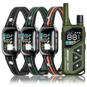 New AI Smart Dog Training Collar 3300Ft Anti-barking Device Electric Remote Control IPX7 Waterproof Pet Behavior Vibration Shock 1