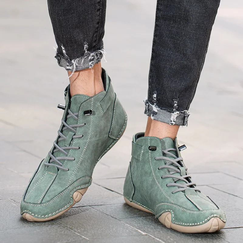 Ankle Boots for Men Outdoor Light Casual Leather Shoes Winter Men Shoes Male Waterproof Snow Boots 2024 High Top Sneakers male