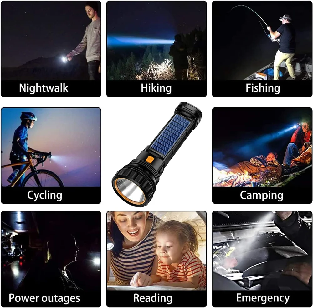 Besjaar Lampe de poche LED rechargeable - Lampe de poche militaire - 3000 lumens