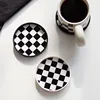 Nordic Ins Black and White Cup Mat Checkerboard Tea Coaster Table Mat Coaster  Nordic Home Decor Desktop Storage 2