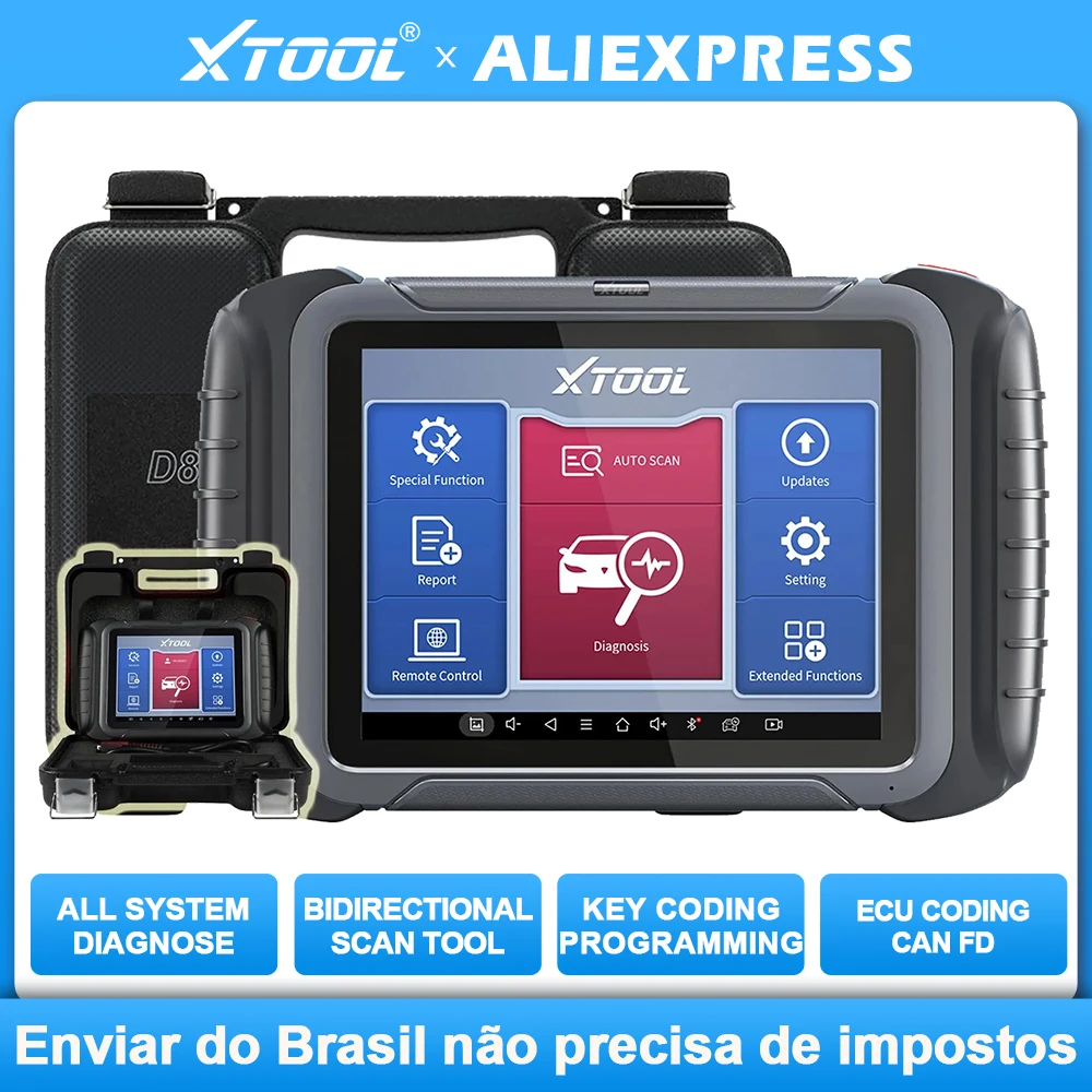 

XTOOL D8 All System Diagnostic Tool Automotive ECU Coding Key Programmer OBD2 Scanner 38+ Reset Bidirectional Scan Tool Auto Vin