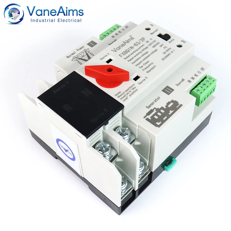 3P 3相 DINレール ATS デュアルパワー自動転送スイッチ 電気