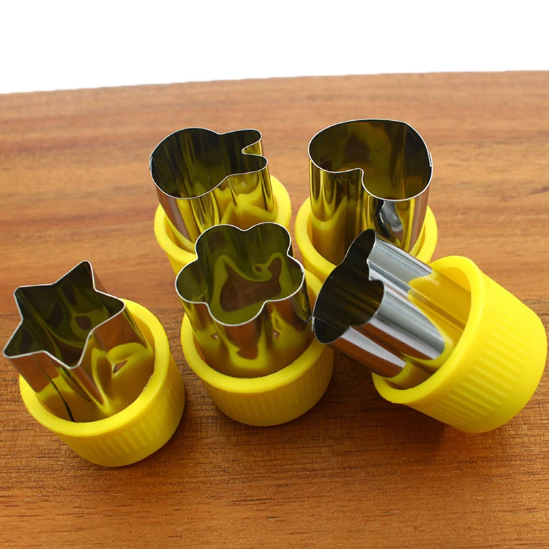 5 Pcs Vegetable Cutters Shapes Set DIY Cookie Cutter Flower For Kids Shaped Treats Food Fruit Cutter Mold Kitchen Accessories