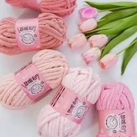10mm Thick Shiny Silk Chenille Yarn, Hand Woven Scarf, Blanket, Doll, Slipper Crochet Thread, 100g 32m Knitting Wool Yarn Bulk 1