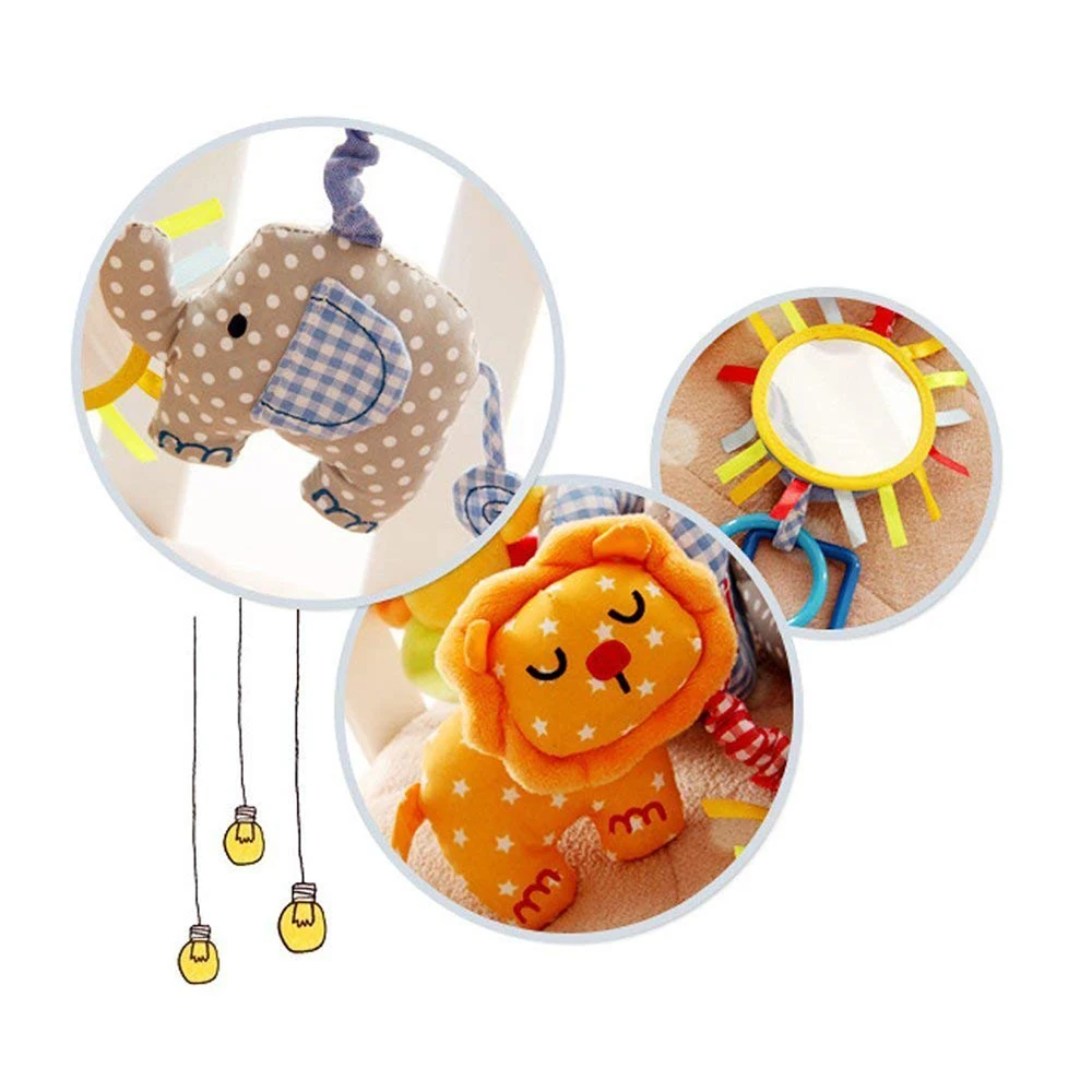 Funsland Kinderwagen speelgoed, baby activity spiraal speelgoed met muziek, hangend spiraal pluche speelgoed voor kinderbed/autostoeltje/babyzitje Funsland Kinderwagen speelgoed, baby activity spiraal speelgoed met muziek, hangend spiraal pluche speelgoed voor kinderbed/autostoeltje/babyzitje