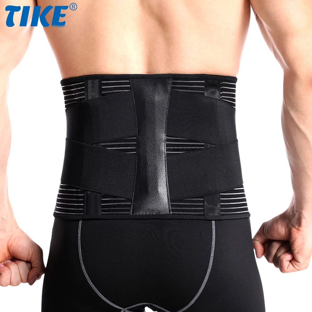 

TIKE Adjustable Compression Back Brace Lumbar Spine Support Belt Breathable Home Gym Fitness Strength Training Protective Belt