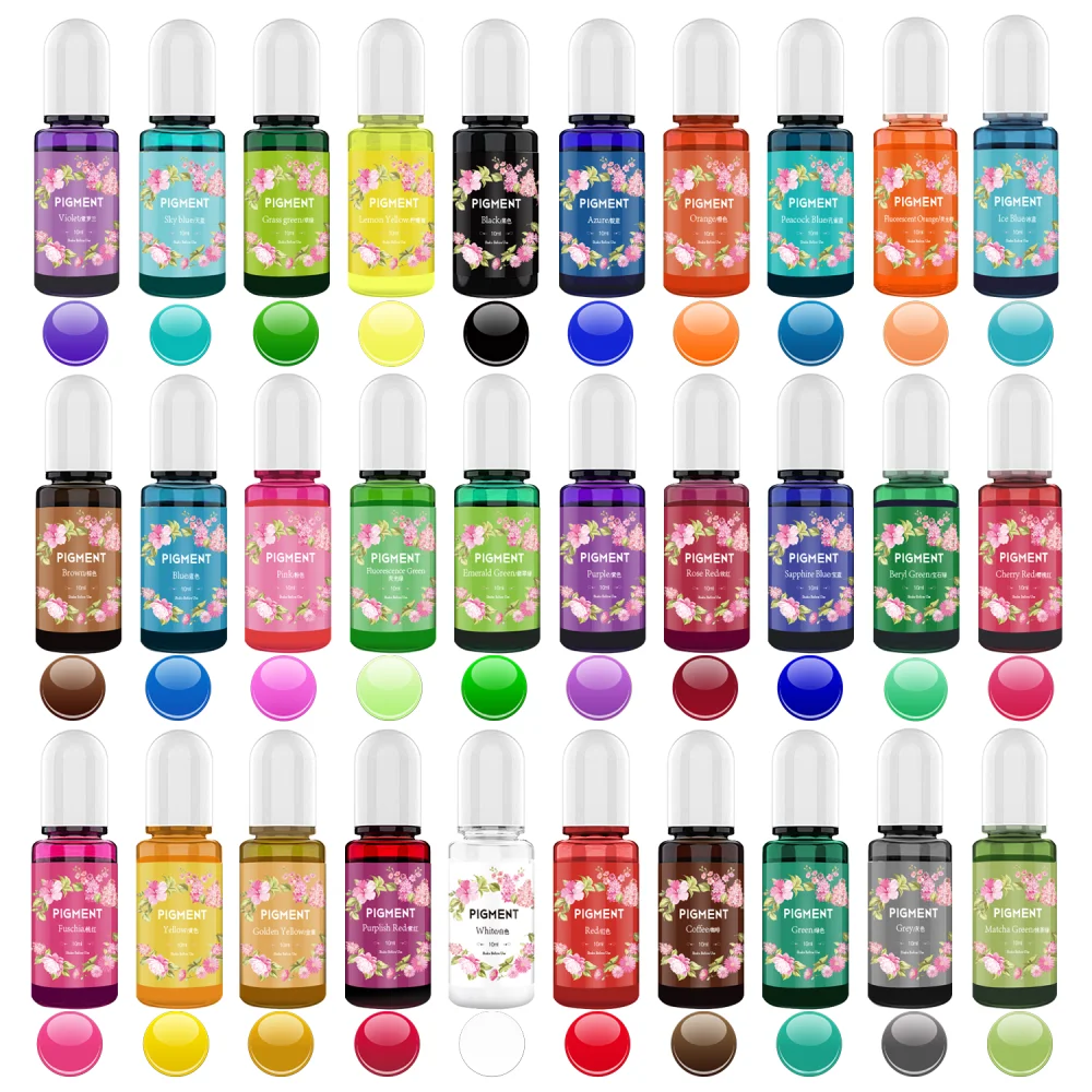 Description Picture 3 of itemEpoxy Resin Pigment Set Liquid Colorant Candle Dyes Pigment DIY UV Resin Mold Candle Soap Making Coloring Dye Kit Resin Crafts