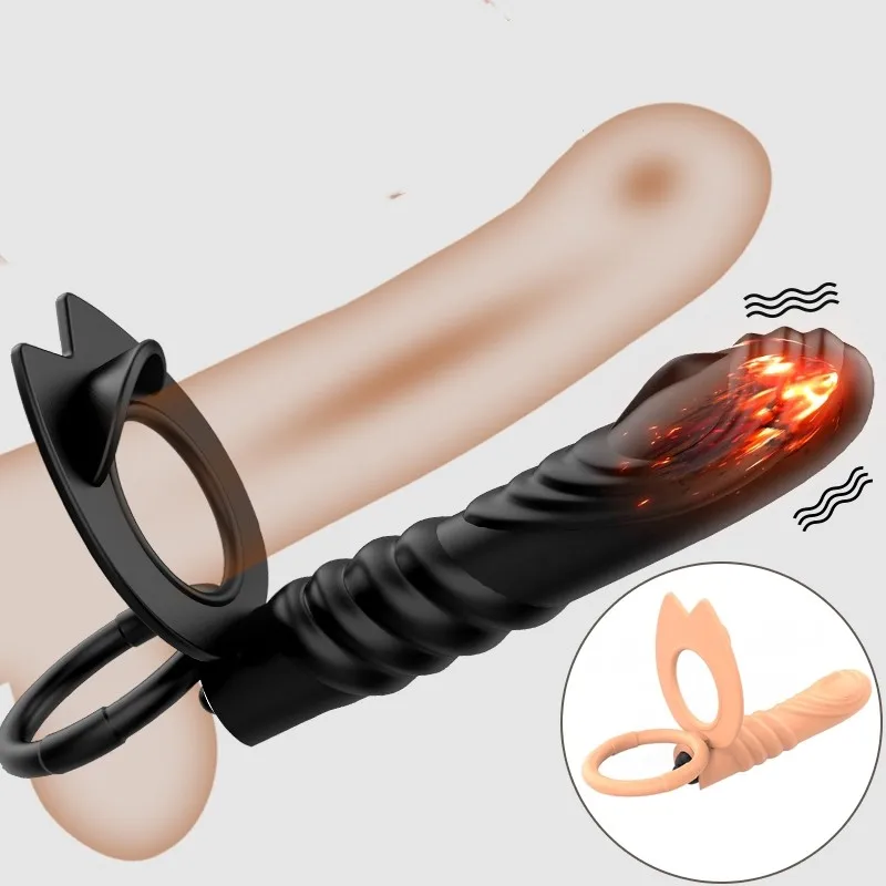 

G Spot Dildo Vibrator Cock Ring Wearing Anal Plug Butt Plug Prostate Massage Double-Point Ring Delay Ejaculation SexToys For Men