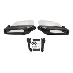 Motorcycle Handguard Shield Protector Windshield (Carbon Clear)